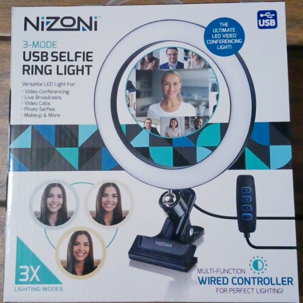 Nizoni 3 Mode USB Selfie Ring Light, New in box